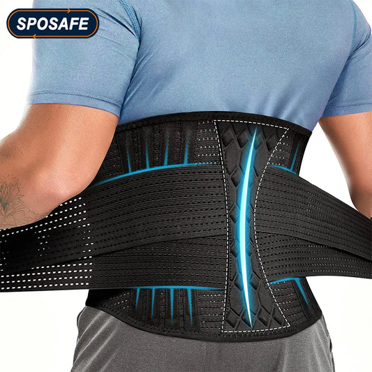 Adjustable Back Lumbar Support Belt Breathable Waist Brace Strap for Lower Back Pain Relief, Scoliosis, Herniated Disc, Sciatica