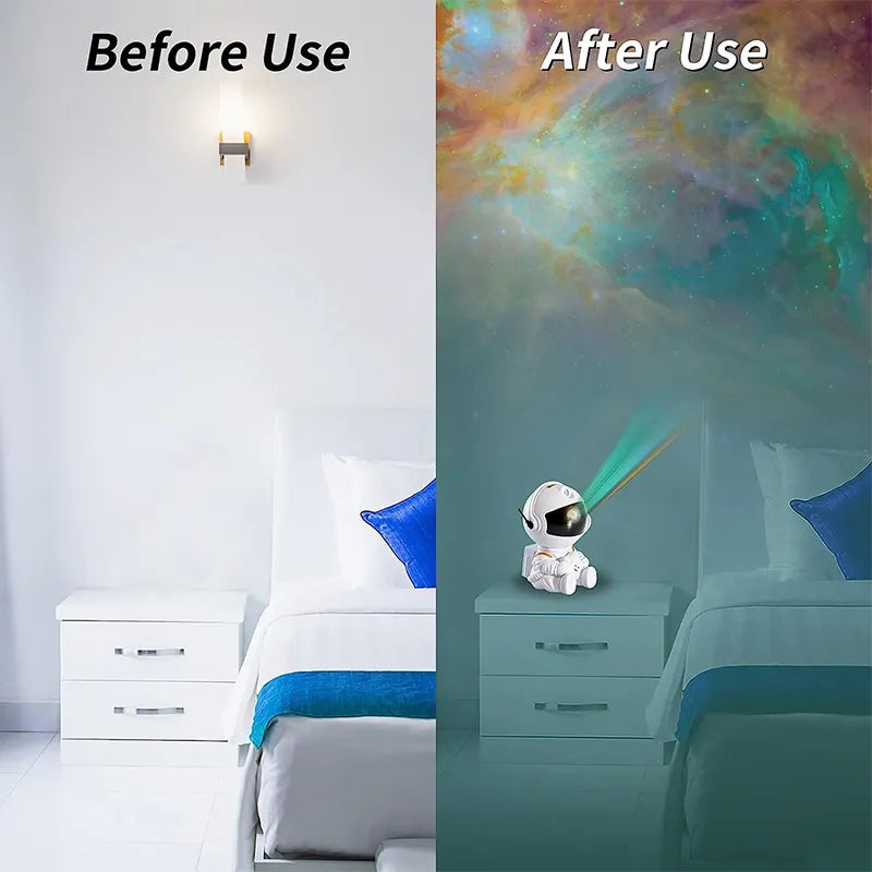 AstroDreamer Galaxy: Astronaut LED Star Projector - Starry Night Light for Bedroom & Home Decor