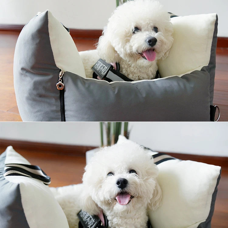 Double-Sided, Washable Pet Car Seat & Bed: Ultimate Comfort & Safety for Your Furry Friend