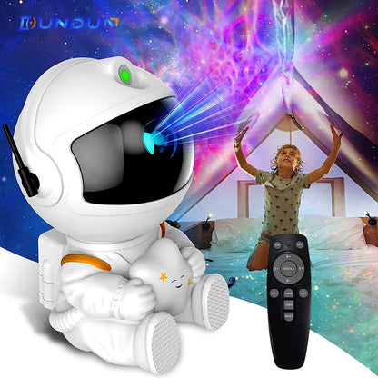 AstroDreamer Galaxy: Astronaut LED Star Projector - Starry Night Light for Bedroom & Home Decor