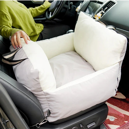 Double-Sided, Washable Pet Car Seat & Bed: Ultimate Comfort & Safety for Your Furry Friend