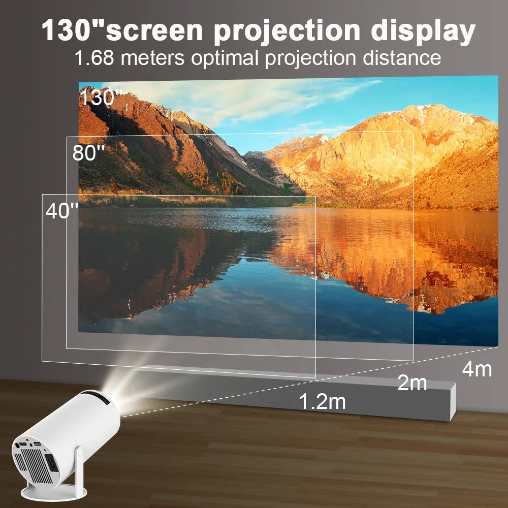 Pocket Cinema Pro: Ultra-Portable 4K Android 11 Projector with Dual WiFi 6, Bright 200 ANSI, Allwinner H713, Bluetooth 5.0 - High-Definition Entertainment Anywhere, Anytime