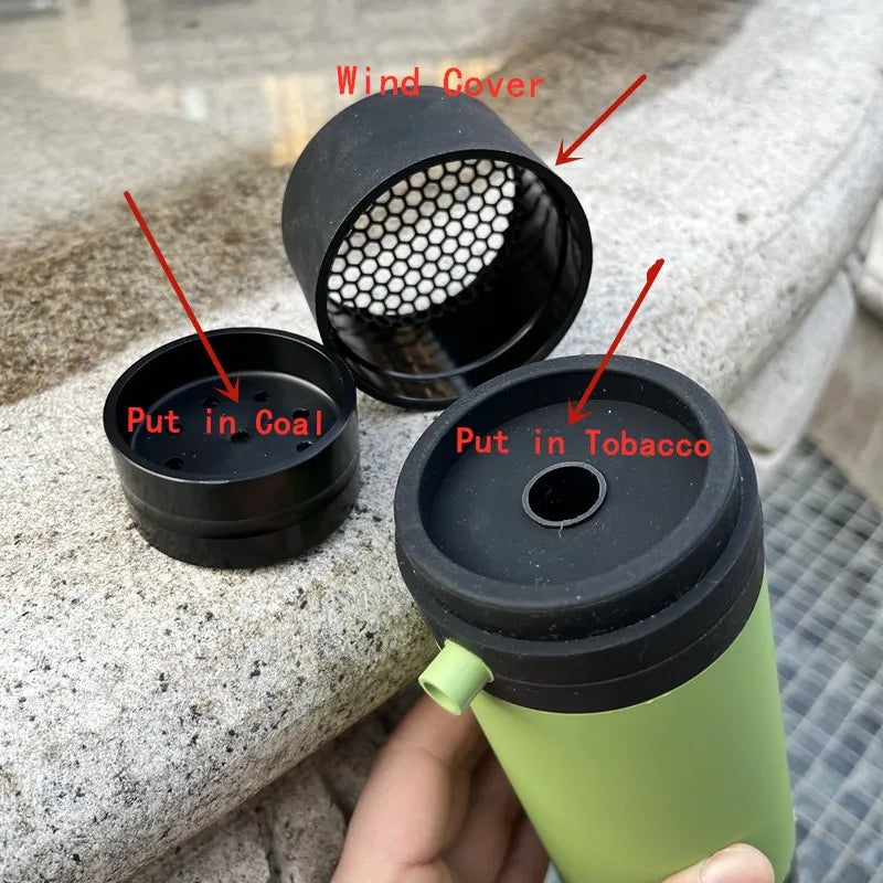 Travel Shisha Buddy: Acrylic & Silicone Hookah Cup for Outdoor, Car, and Beach - Portable Narguile Set