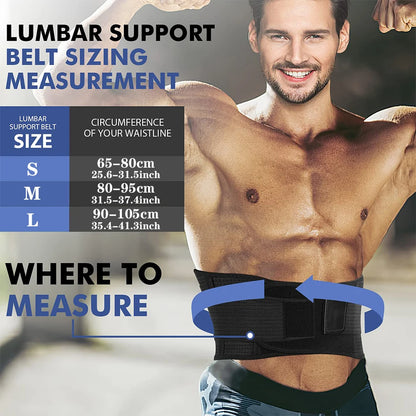 Adjustable Back Lumbar Support Belt Breathable Waist Brace Strap for Lower Back Pain Relief, Scoliosis, Herniated Disc, Sciatica